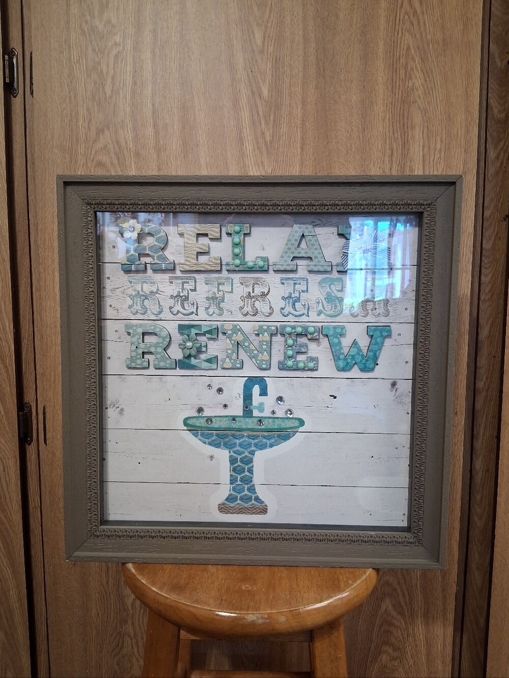 Bathroom Relax Refresh Renew Framed Wall Art